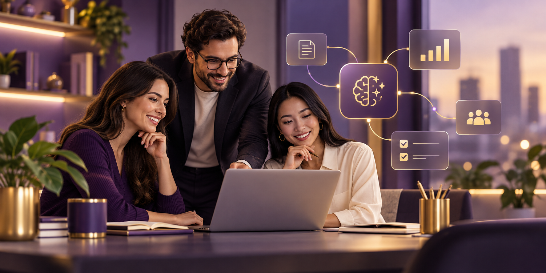 Business team using practical AI tools